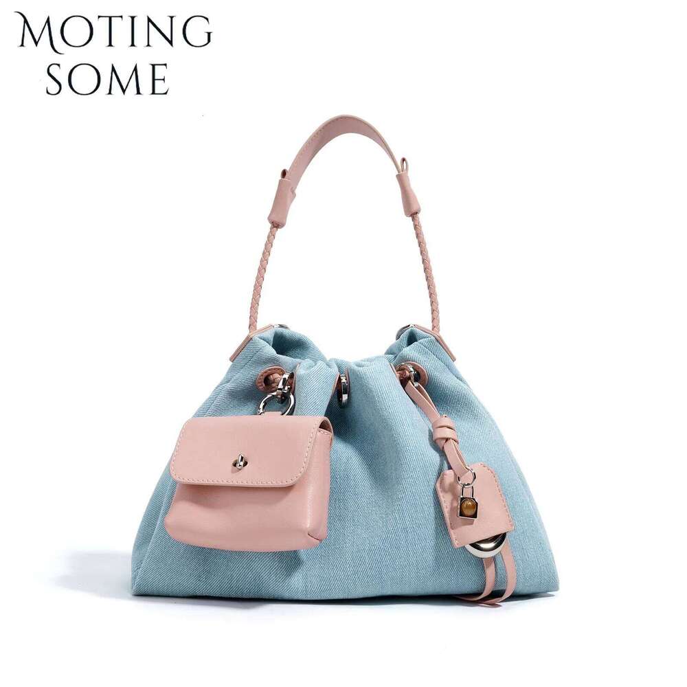 Hot Selling Motingsome Spring Women New Denim Handbag Design Fashionable Simple Style Lady Messenger Bag Saddle Purse Pouch Designer Bags