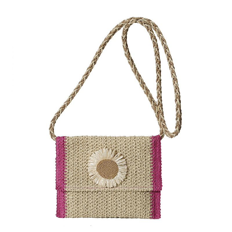 Free Shipping Designer Grass Woven Bag Woven Bag Women's Bag Internet Famous New Sunflower Ethnic Style Fairy Simple Casual Crossbody Bag Handbag