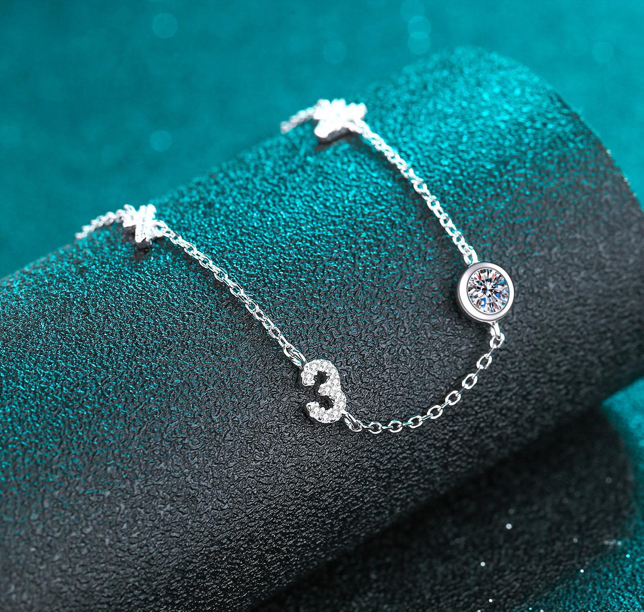 925 Sterling Silver Moissanite Bracelet for Women, Platinum Plated, Elegant & Delicate, Perfect Gift for Special Occasions, Wholesale Available