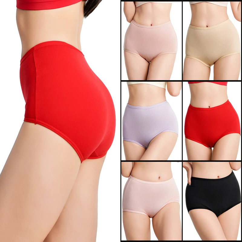 Women Cotton High Waist Panties Soft Breathable Briefs Oversize Underwear Plus Size Lingerie Seamless Ladies Panty Underpants 250526