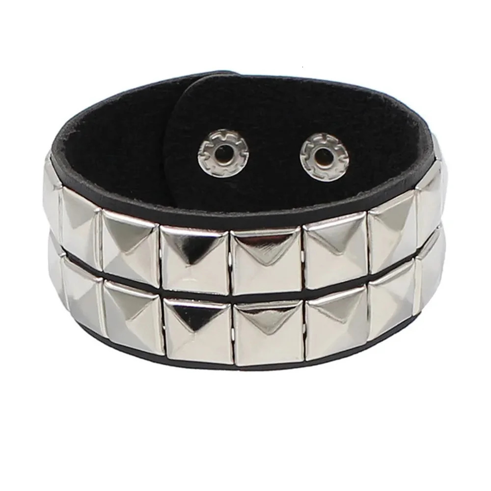 Punk Rock Studded Bracelet Set Spiked Leather Cuff Bracelet for Men Women 80s Wristband Emo Bracelet Adjustable 250528