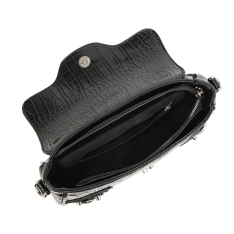 designer Niche Designer Bag for Women 2025 New Fashion Simple Studded Motorcycle Bag Trendy Shoulder Underarm Bag Crossbody Bag