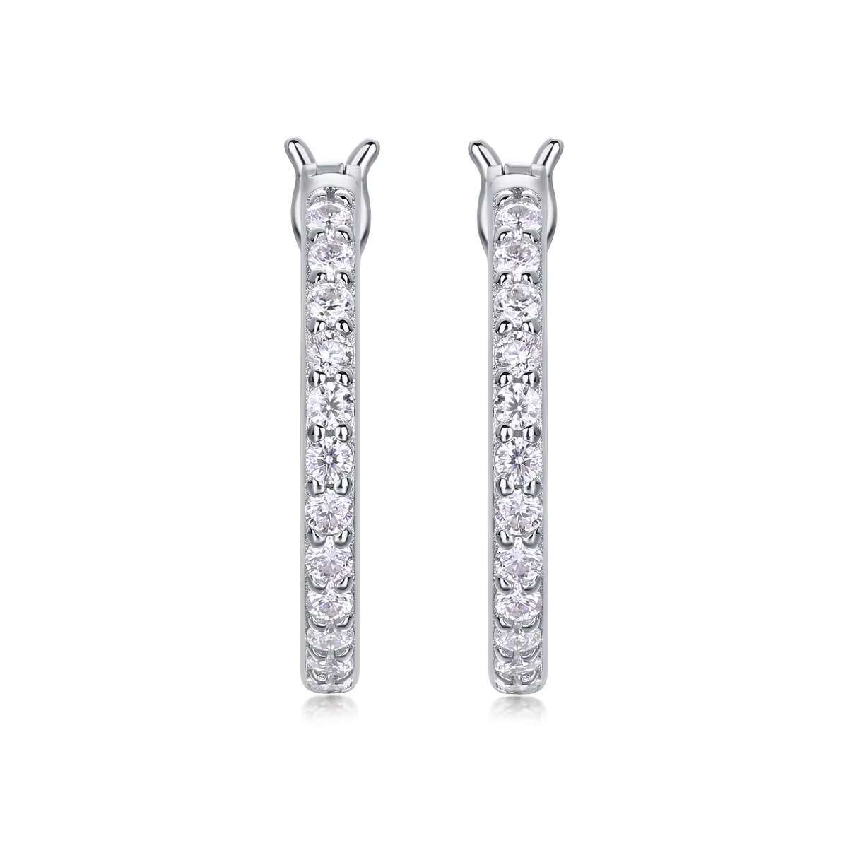 Moissanite Hoop Earrings in 925 Sterling Silver - Wholesale Jewelry Collection