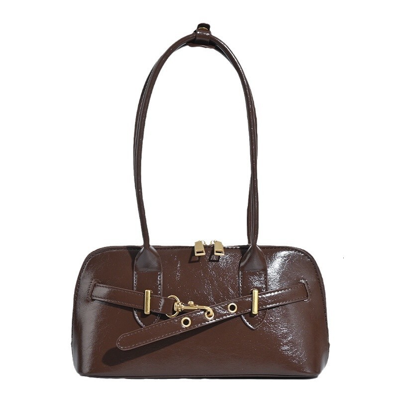 designer 2025 Autumn Winter New Simple Retro Underarm Bag for Women Niche Bowling Bag Handbag Versatile Casual Shoulder Bag