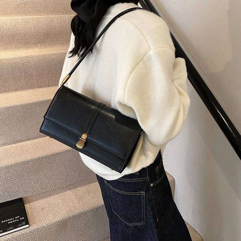 MOODS Retro Flap Crossbody Messenger Bags For Women PU Leather Pure Color Small Square Shoulder Bag Designer Handbag 2025