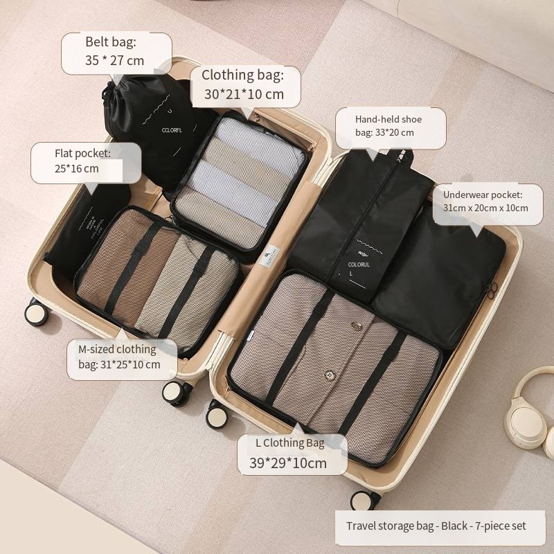 Top Brand High Quality New Style Travel Storage Bag Multi-Functional Clothes Suitcase Bag Seven-Piece Set Compressible Storage Bag New Free Delivery D