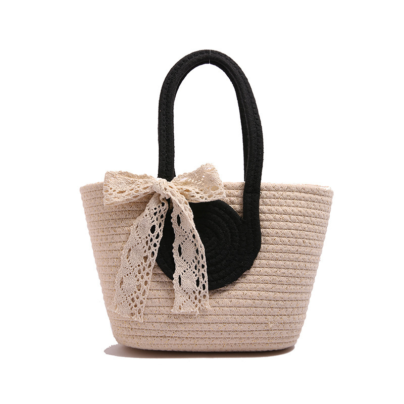 Free Shipping Designer Bag Color Collision Simple Woven Womens 2025 New Large Capacity Stylish Handbag Versatile Bucket Bag