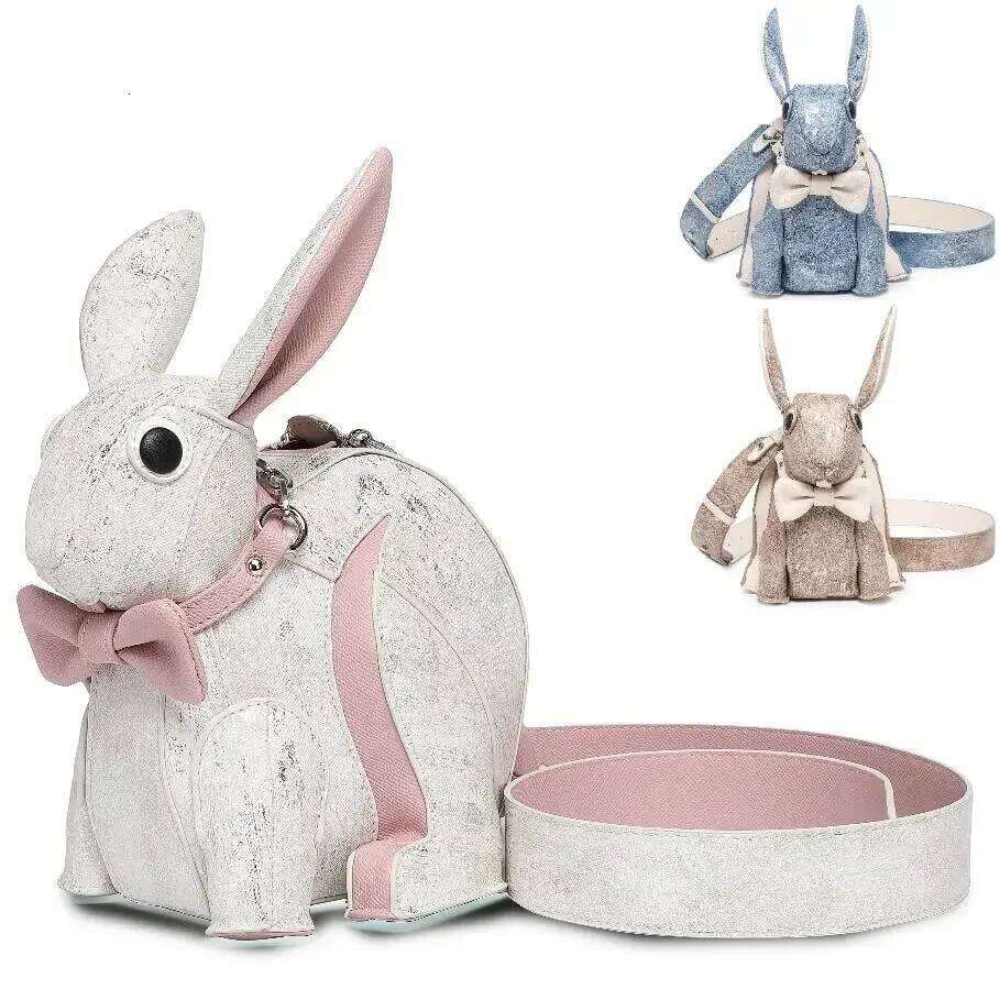 Fashionable And Personalized Design, Bunny Shaped Three-Dimensional Handbag, Cute Splicing, Single Shoulder Diagonal Cross Bag