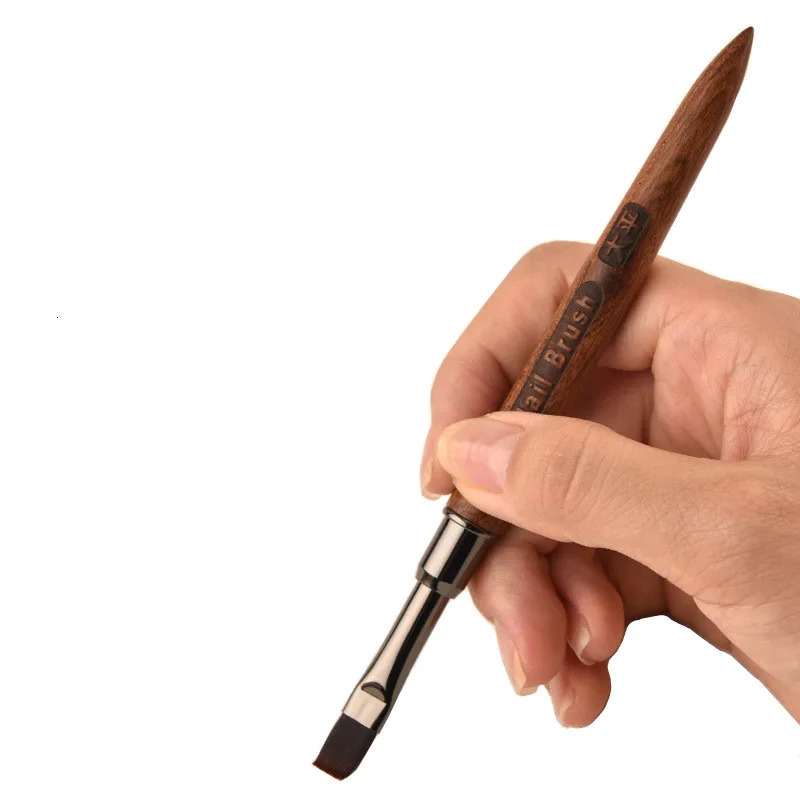 2Pcs Round Wood Handle UV Gel Polish Gradient Color Acrylic Nail Drawing Pen Nail Ombre Brush Nail Art Painting Pen Brush 250528