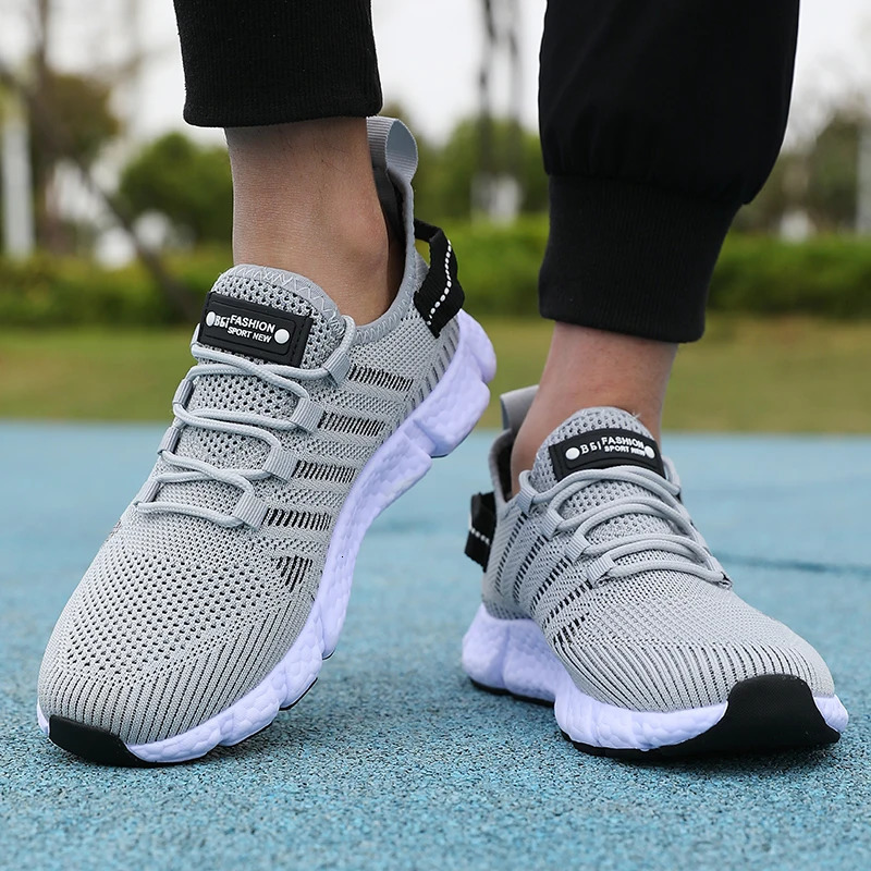 Lightweight Mens Running Shoes Breathable Mesh Knitted Walking Shoes Summer Outdoor Exercise Tenis Masculino Sneakers Men 250530