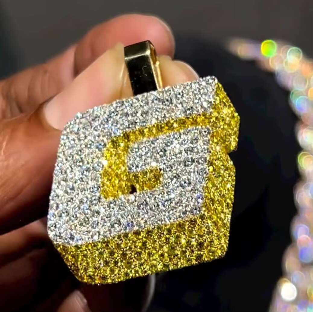 Medal S925 Sterling Silver 14K Gold Plated Letter Custom Hip Hop Pendant Rapper Jewelry Iced Out Pendants