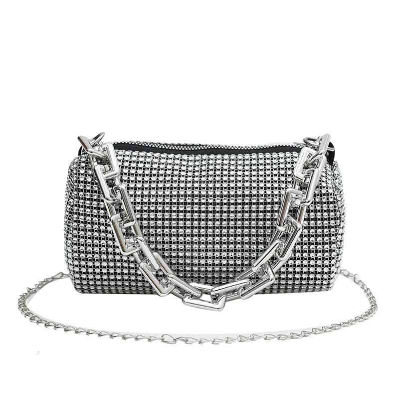 Free Shipping Designer Bag Water Diamond Chain 2025 New Trendy Summer Fashion Personalized Western Style Crossbody For Women Underarm Bag