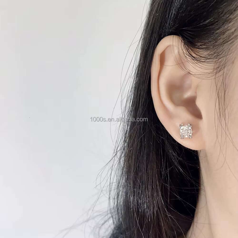 New Arrivals 14K White Gold with Lab Diamond Moissanite Earrings Fine Jewelry AU585 Studs Earrings Customized Jewelry