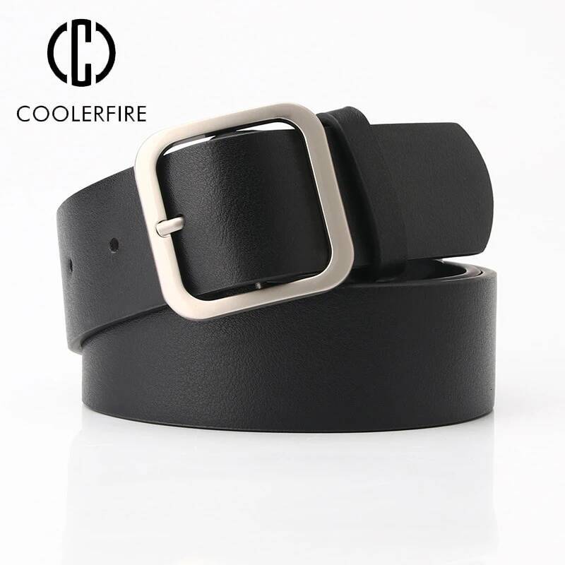 Trousers Pu Leather for Women's Dress and Jeans Designer Women Simple Black Belt Female Strap DT171