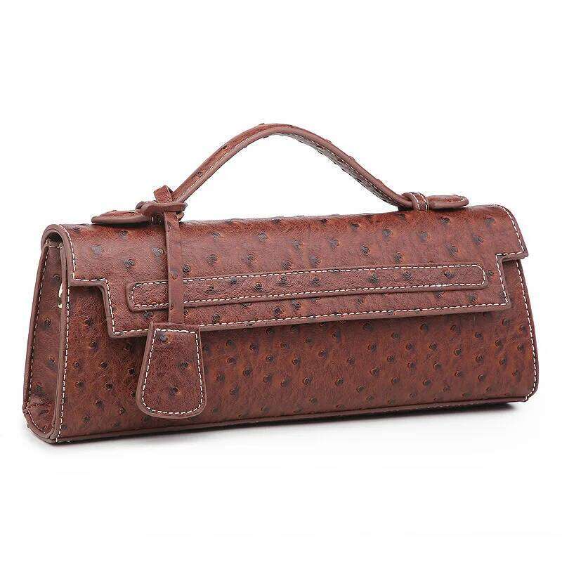 Custom Letters Women's New Diagonal Cross Bag Trend Rectangular Ostrich Snake Pattern Handbag Popular Hot