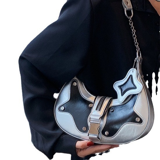 designer Trendy Cool Design Bag for Women 2025 Summer New Birthday Gift Niche High-end Underarm Shoulder Bag Crescent Bag