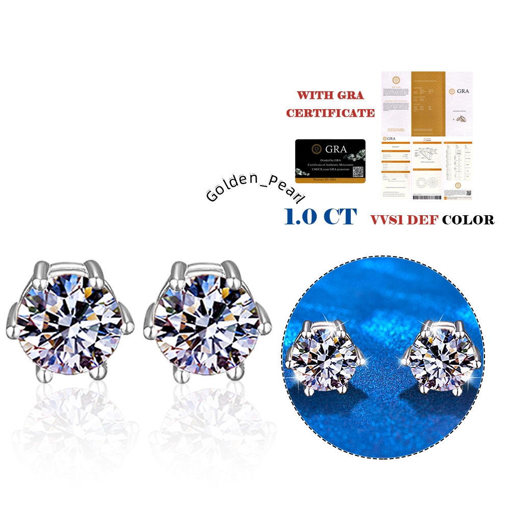 Without Ear Piercing Moissanite Diamond Magnetic Womens Stud Earings Luxury S925 Sterling Sliver for Women Men Earings