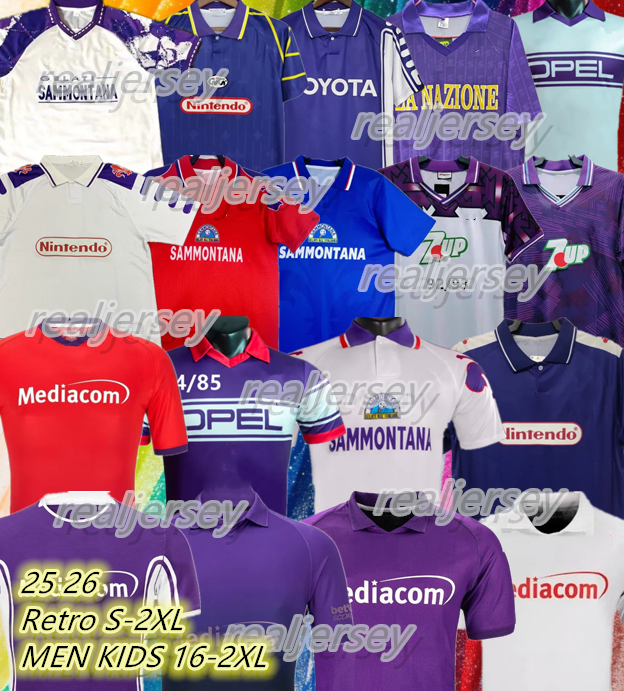 2025 2026 Fiorentinas Soccer Jerseys MANDRAGORA BOVE ALBERT BELTRAN GOSENS CATALDI RICHARDSON Retro 89 90 91 93 97 99 BATISTUTA R.BAGGIO DUNGA men kids football shirt