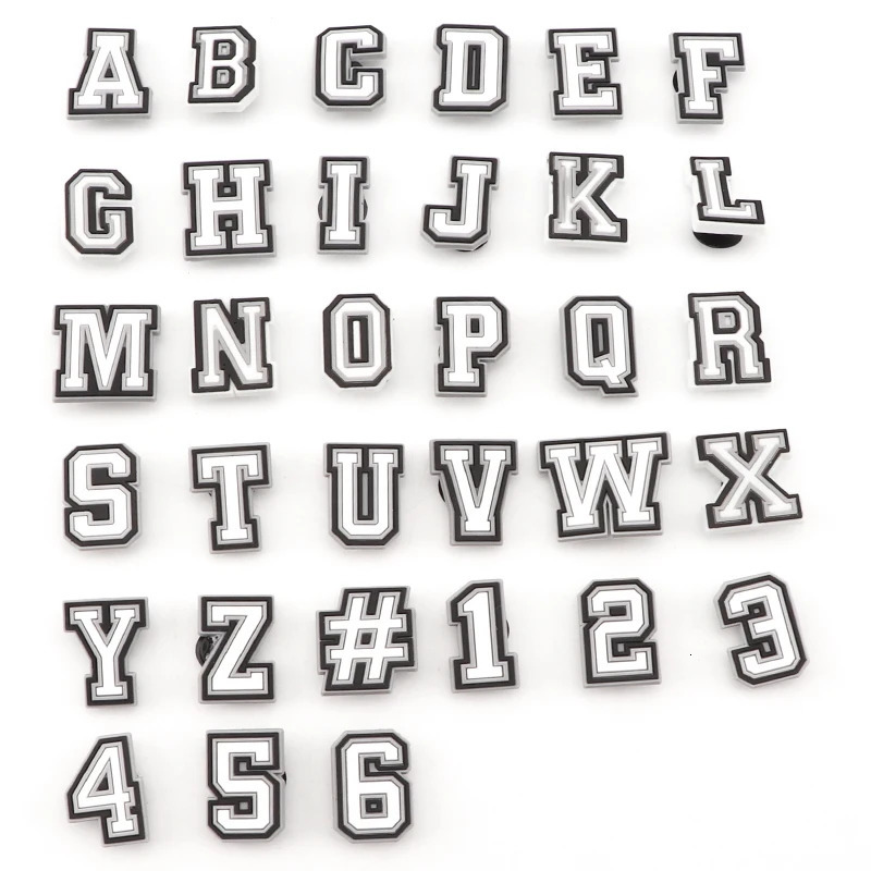 Letter Shoes Charms for Clog Sandals Shoe Decoration 09 Number Alphabet ABCZ Characters DIY Pins Boy Girl Men Women 250528