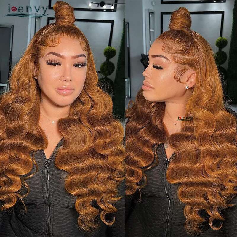 13x6 Ginger Blonde Pre Pluck Body Wave Colored Red 13X4 Hd Frontal Human Hair Bury Lace Front Wigs