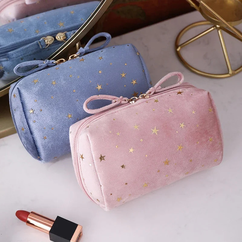 Velvet Makeup Bag Organizer Soft Lipstick Storage Bag Women Toiletry Beauty Make Up Case Pouch Portable Cosmetic Bag 250530