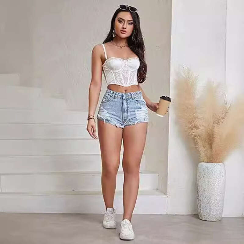 Denim Shorts Jeans Short Denim Shorts Jean Shorts Summer New Spring And Autumn Women S Short Pants Slim Straight Jeans Ripped Short Jeans Ripped Short