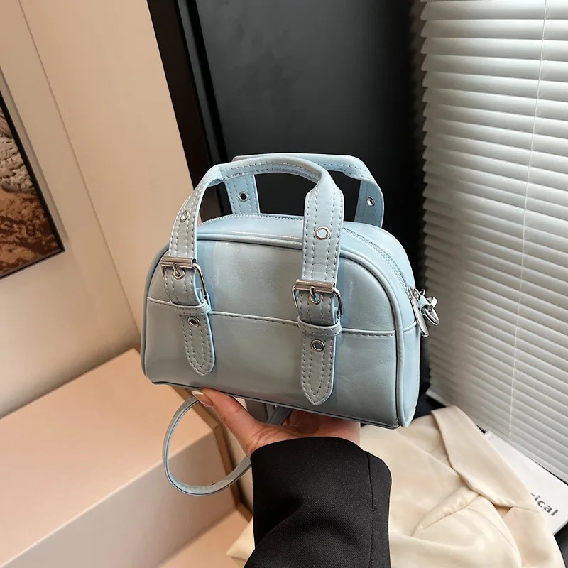 Vintage Women Small Boston Bag Solid Pu Leather Crossbody Bag Female Casual Daily Commute Square Messenger Shoulder Packs 250530