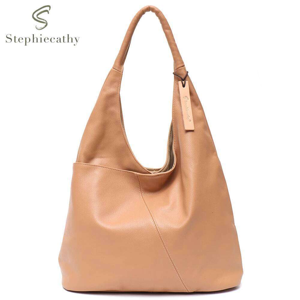 OLOEY SC Single Handle Over Shoulder Hobo Bag Women Retro Leather Soft Multi Pockets Large Capacity Handbag Vintage Style Snap button