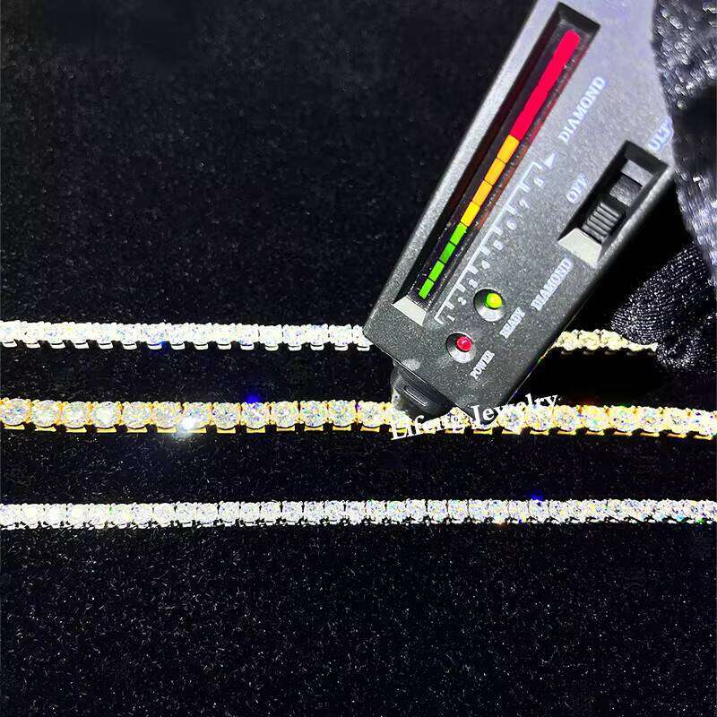 3mm 4mm 5mm 6mm Custom VVS Moissanite Chain Wholesale Price Sterling Sier Plated Tennis Necklace for Women