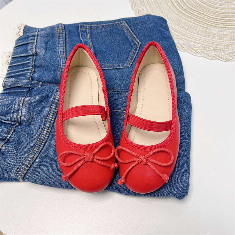 Girls' Leather Korean Children's 2025 Summer Stylish Sweet Baby Soft Sole Ballet Kids Silver Single Shoes