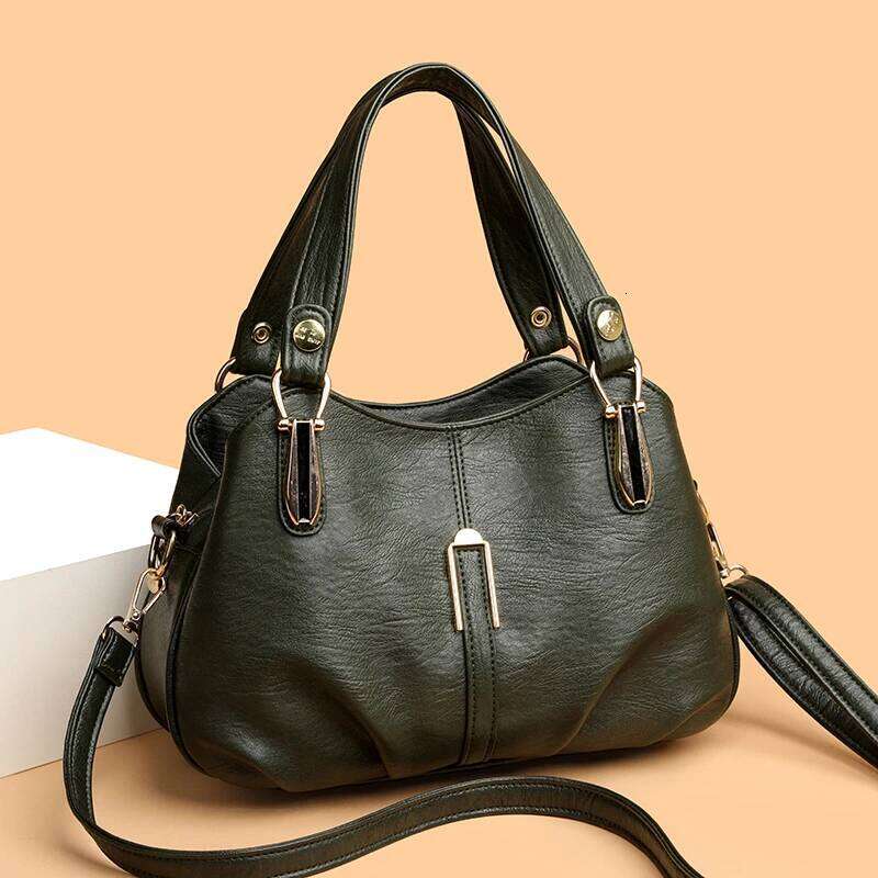 High Quality Soft Leather Shoulder Crossbody Bag For Women Large Capacity Handbag Designer Female Messenger Tote