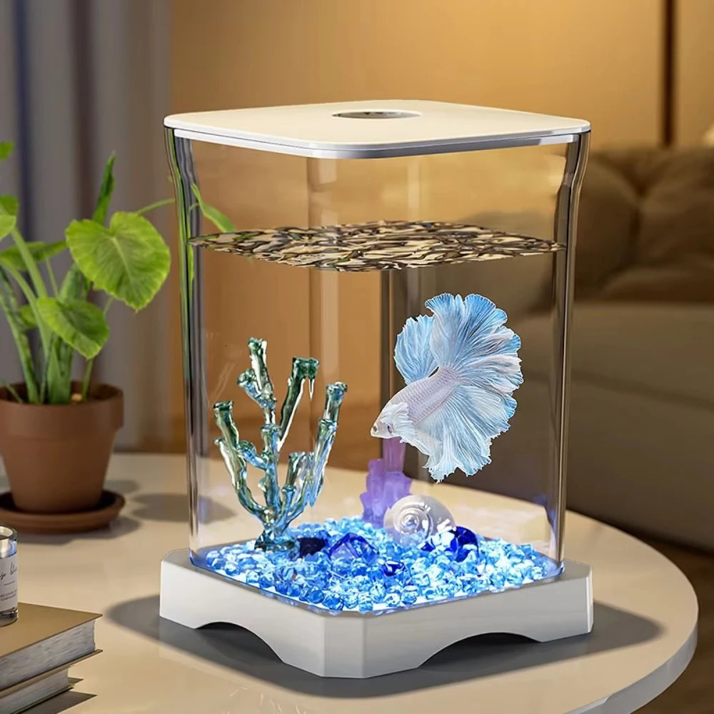 4K High-definition Desktop Fish Tank Acrylic Fish Tank Detachable Transparency Small Tank Multipurpose Amphibian Feeding Box 250530