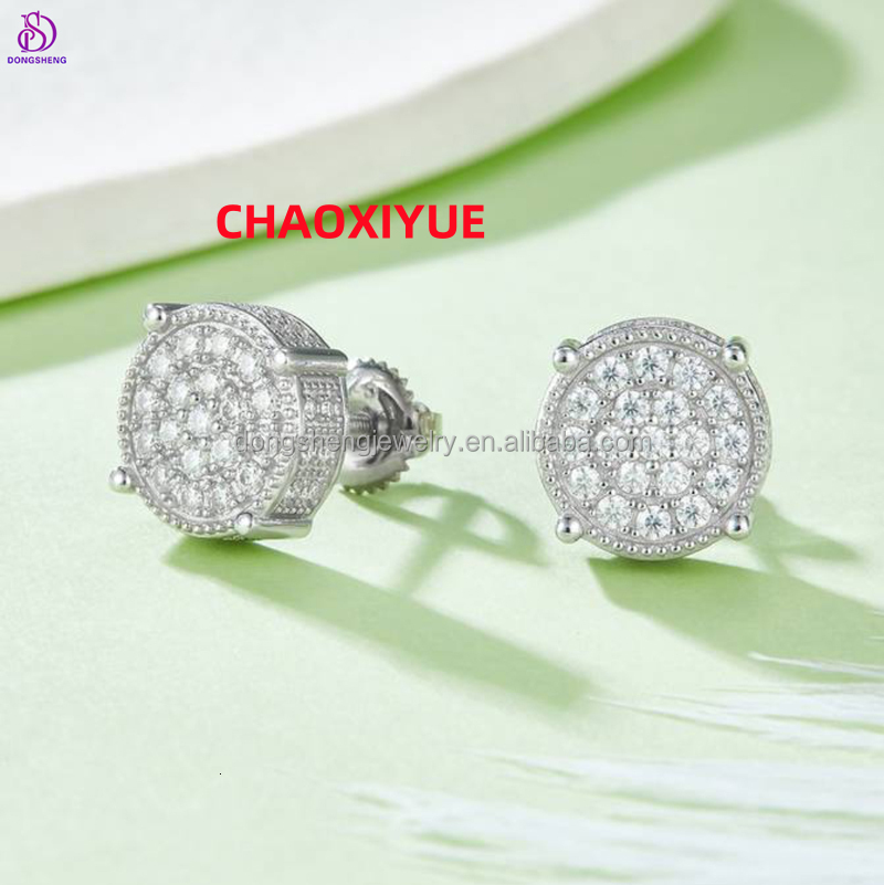 Gra Certificate Women Men Diamond Fashion Jewelry 14K 18K Gold 925 Silver Luxury Vvs Moissanite Roundness Earrings