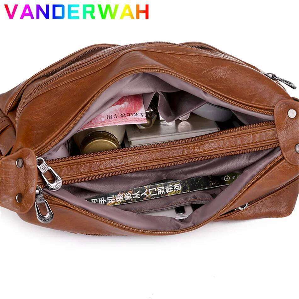 3 Layers Zippers Handbag High Quality Big Shoulder Crossbody Designer Messenger Sac Small Casual Tote Bags
