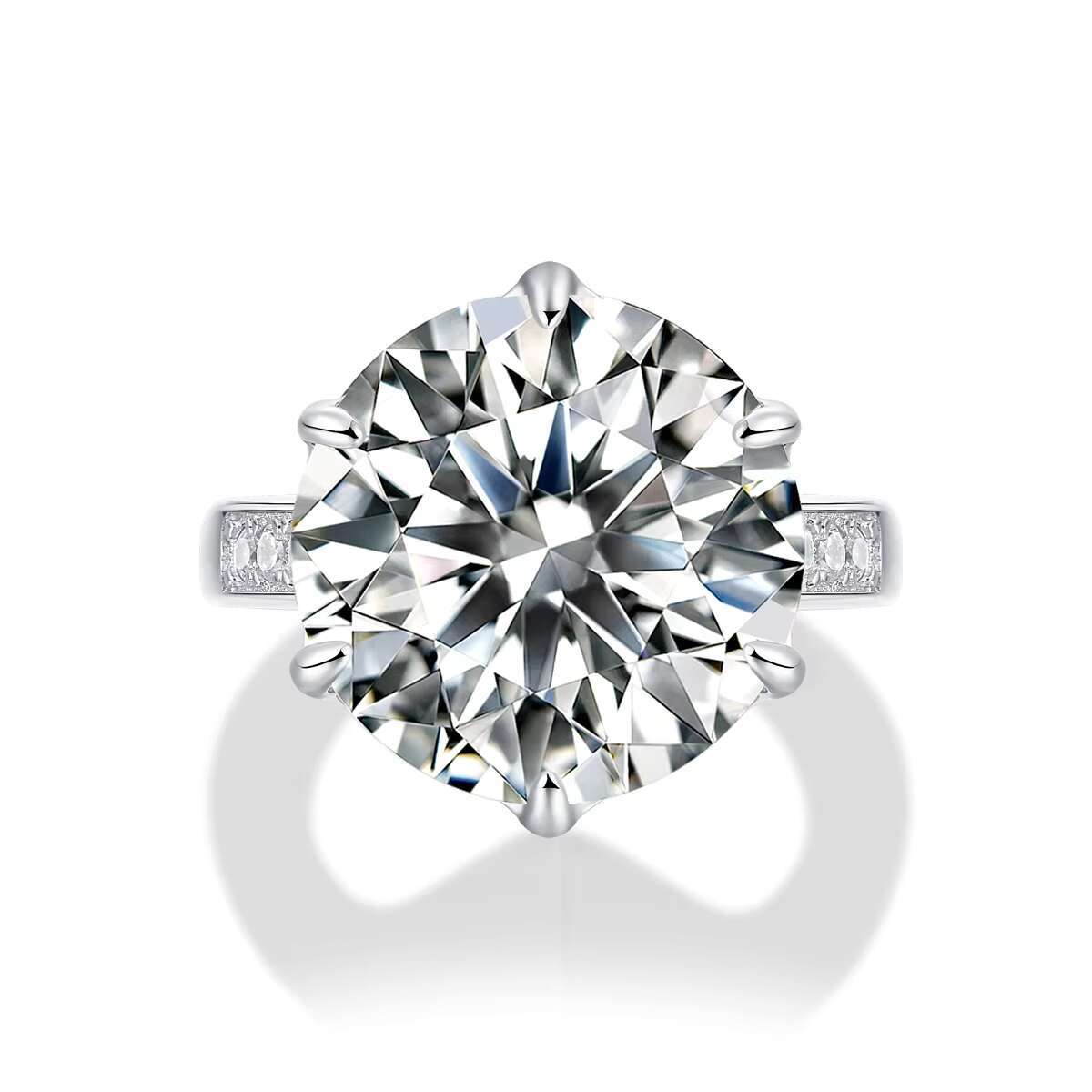 10ct Women Moissanite Rings 925 Sterling Silver Trendy Wedding Moissanite Jewelry With GRA Certificate