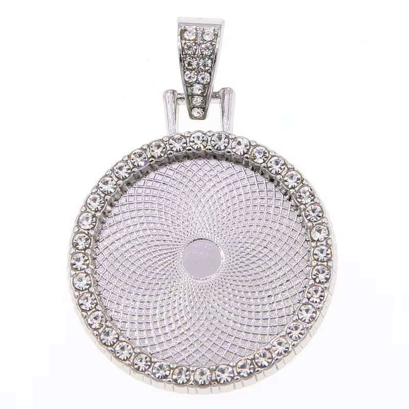 Designer Round Pendants for Bangles Gold Photograph Simple 2021 Hot Sale Design 25mm Handmade Bulk Pendant Tray Flat Back Charms