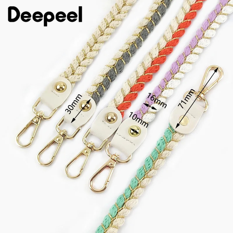 Deepeel 1.5cm Women Woven Bags Strap 80/100/120cm Single Shoulder Hemp Rope Straps CrossBody Handbag Replac Bag Decor Accessory 250530