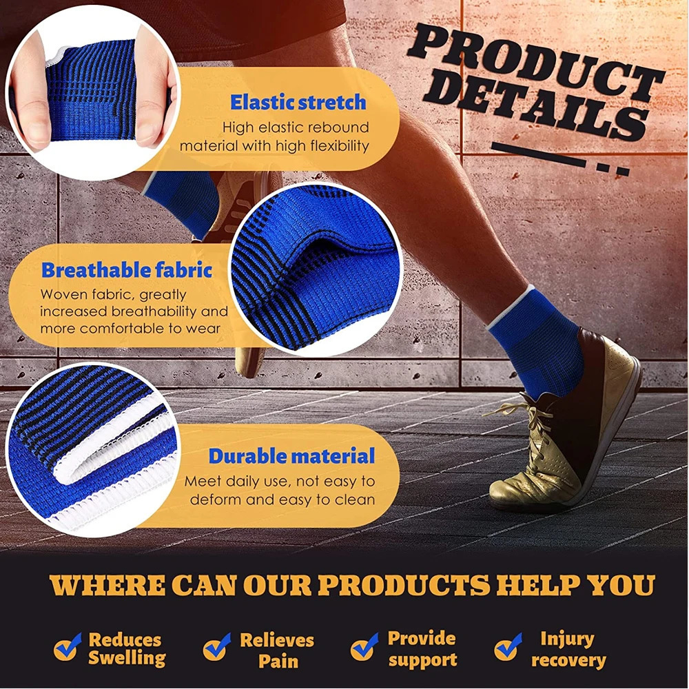 1 Pair Super Soft Ankle Support Protection Gym Running Foot Bandage Elastic Brace Guard Sport Fitness 250530