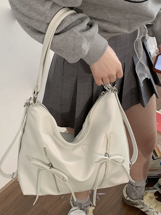 designer Bowknot Backpack for Women 2025 New Trendy Fashion Korean Tote Bag Casual Large Capacity Shoulder Bag Backpack