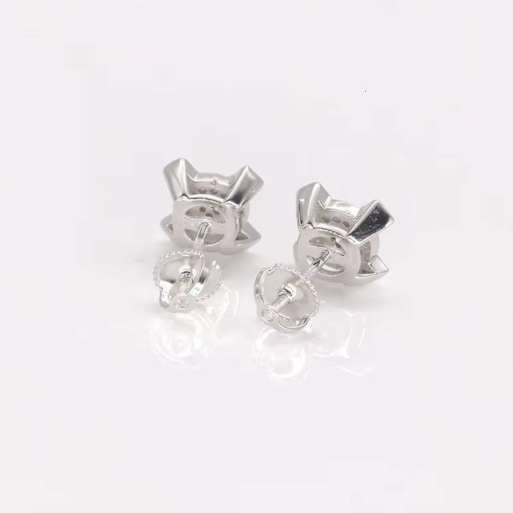 Custom Design 925 Silver 14K 18K Gold Plated GRA Certificated VVS Moissanite Stud Earrings Hip Hop Diamond Earrings Men