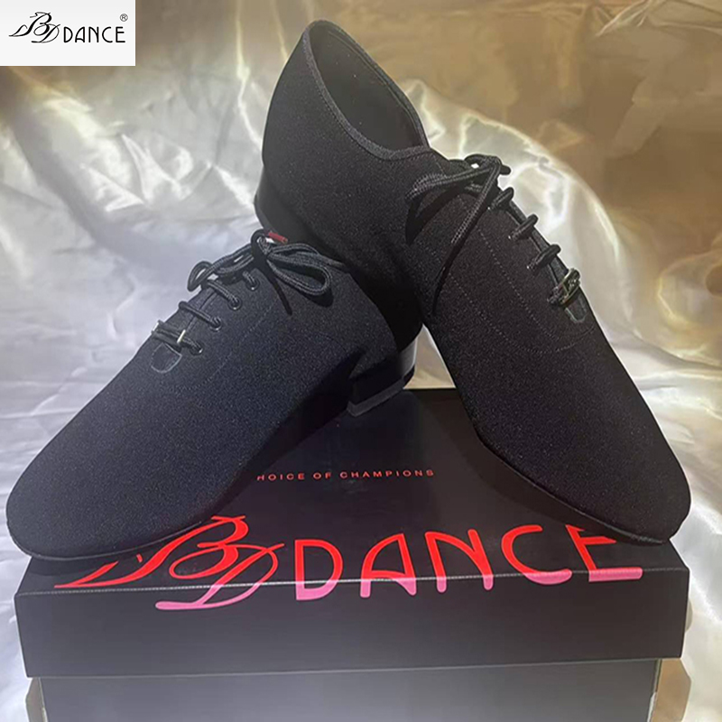 317 Oxford Cloth Latin Dance Shoes for Men Adult National Standard Lombard Tea Dance Shoes Two Point Dance Hall SALSA Authentic Odor proof Anti slip B