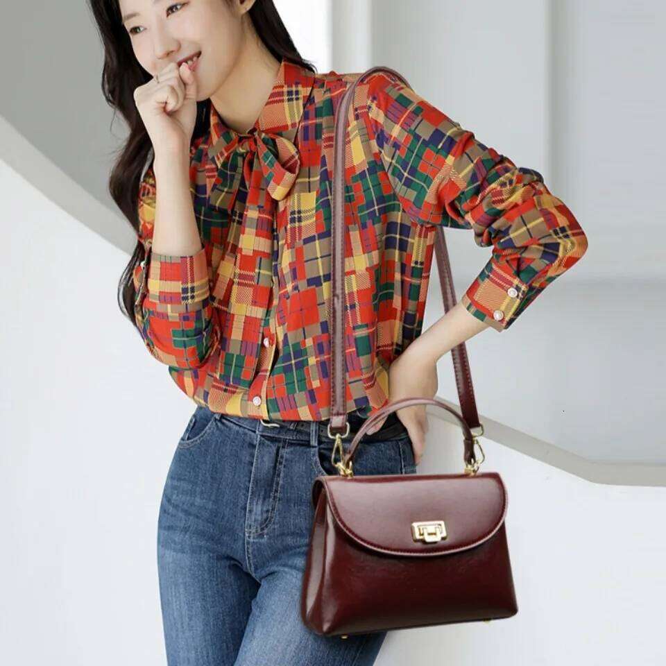 High-End Feel Leather Handbag Crossbody Single Shoulder Bags For Mother 2025 Brand Women's Retro Small Casual Tote Sac A Main