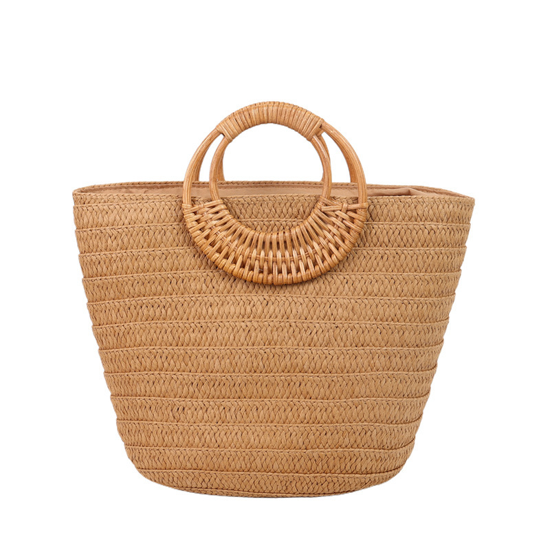 Free Shipping Designers New Tote Bag Fresh Hand Woven Handbag Womens Rattan Woven Crescent Bag Grass Woven Handbag