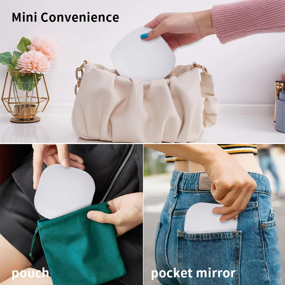 Double Sides Touch Travel Led 3 Colors Mini Foldable Cosmetic Charge Makeup Mirror With Light 3X Magnifying Compact Handheld 250530