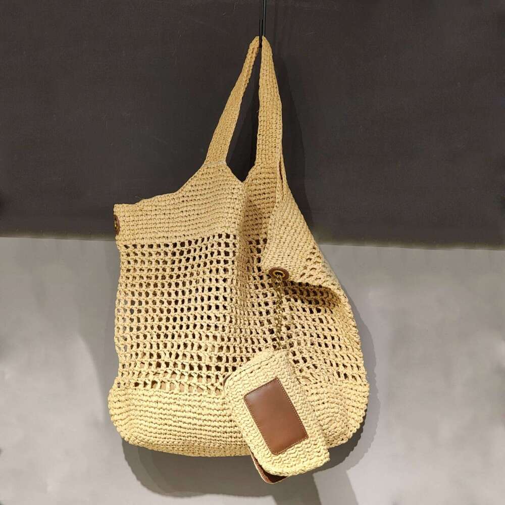 2024 Summer New Raffia Woven Handbag Large Capacity Tote Casual Shoulder Beach Bag for Women