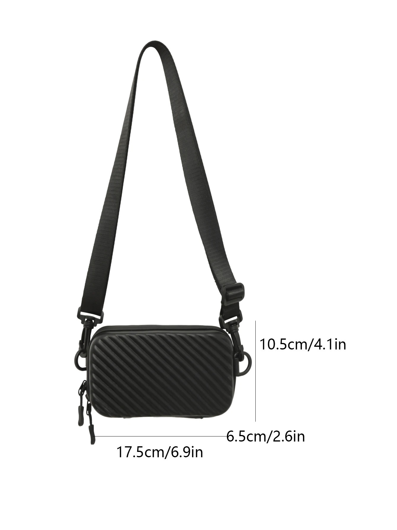 Simple Lightweight Box Bag Unisex Trendy Diagonal Striped Shoulder Bag Soft PU Leather Pressed Shell Mens Messenger Bag 250530