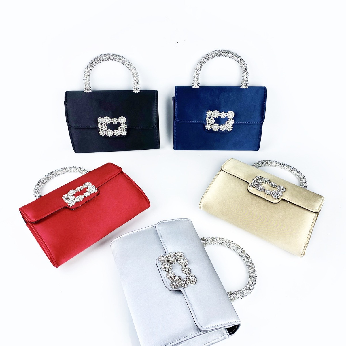 New Style New Style Handbag with Flower Clasp Silk Flap Small Bag Boutique Fashion Evening Handbag Shoulder Crossbody Chain Bag New Free Delivery Desi