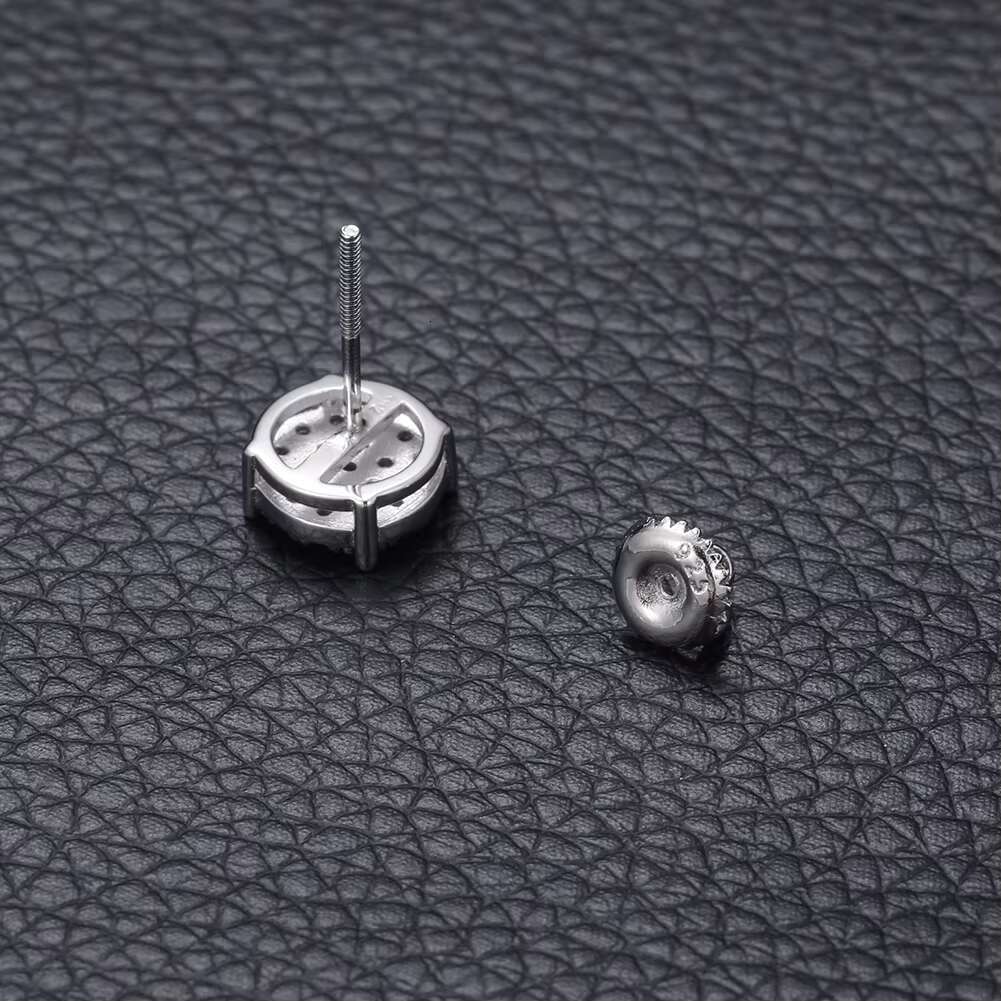 Wholesale High Quality New Fashion Hip Hop 925 Sterling Silver Full Diamond Iced Out Moissanite Stud Earrings