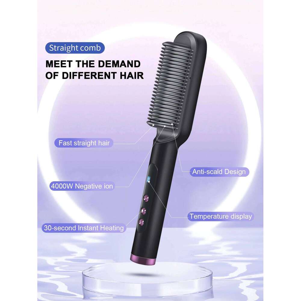 Hot Comb Curling 30s Fast Heating Anti-Scald Multi-speed Electric Straightening Fashion Style Iron Hair Brush Tool Dropshipping