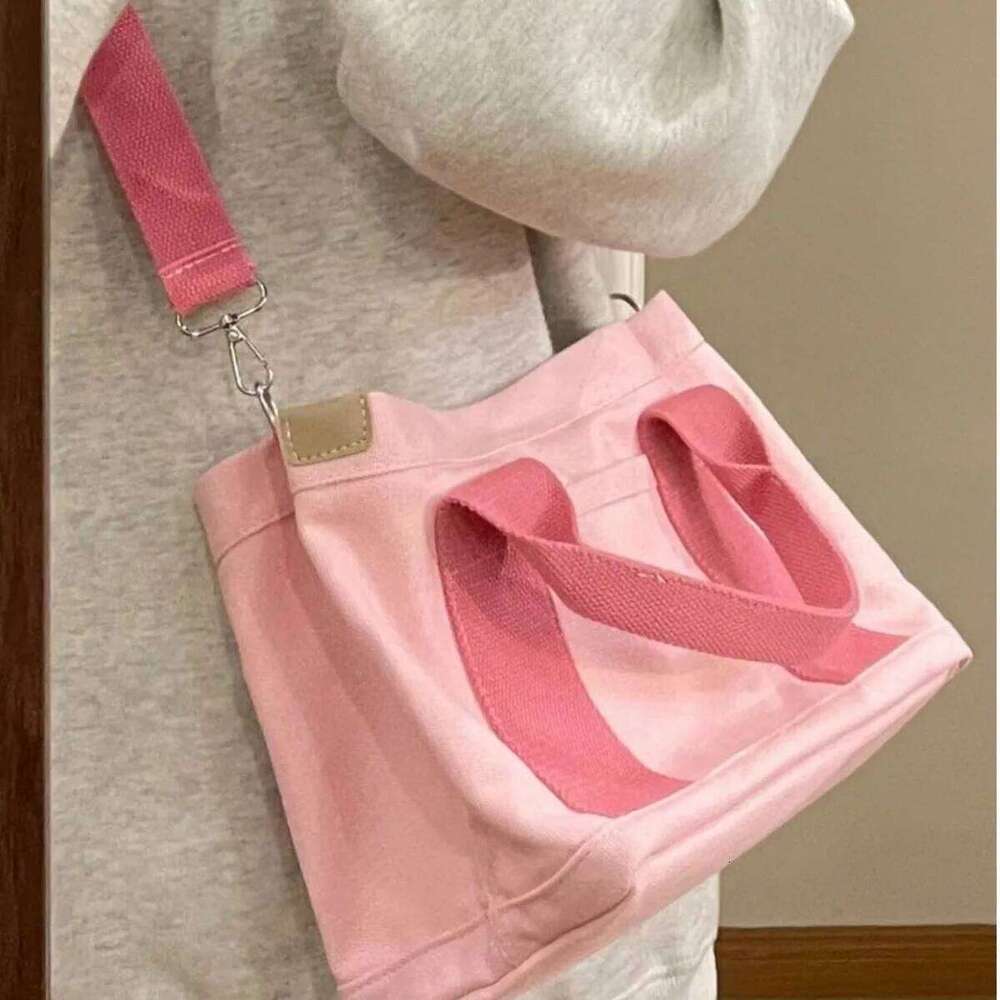 2025 Spring Summer Women Tote Minimalist Multi-Layer Crossbody Lunch Canvas Bag For Daily Use